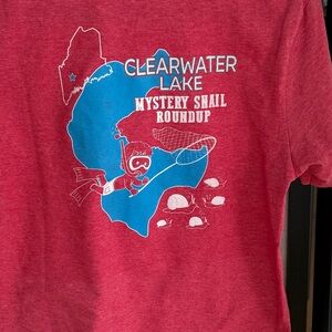 Clearwater Lake Mystery Snail Roundup T-Shirt  ~ Gildan SIze S  ~ Red ~ Unique